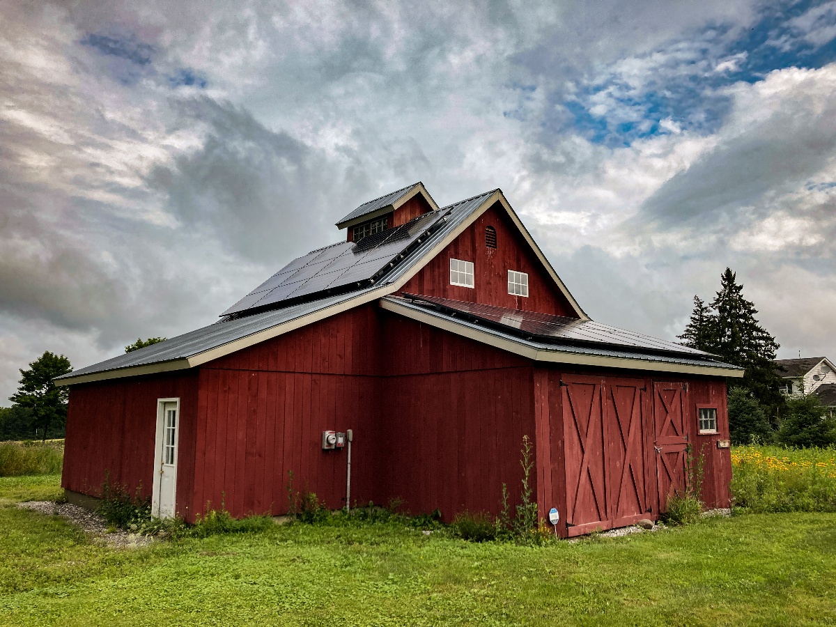 solar on red barn