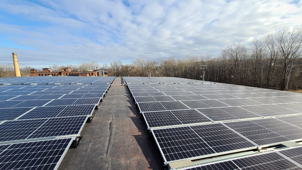 Solar panels generating energy for Select in Burlington Vermont installed by Green Mountain Solar
