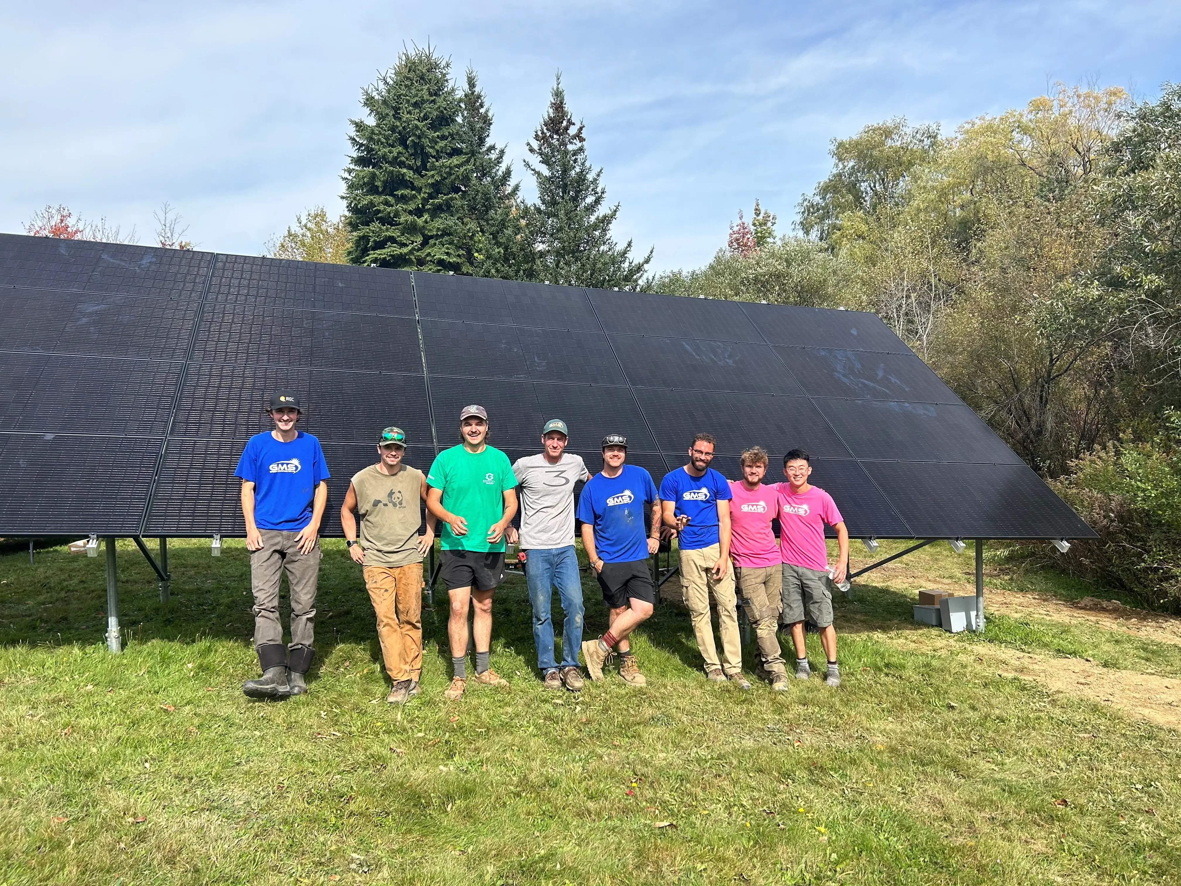 GMS Install team in front of a completed ground mount projectt